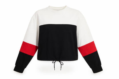 Womens Multicoloured Striped Jersey Pullover Sweatshirt Size S
