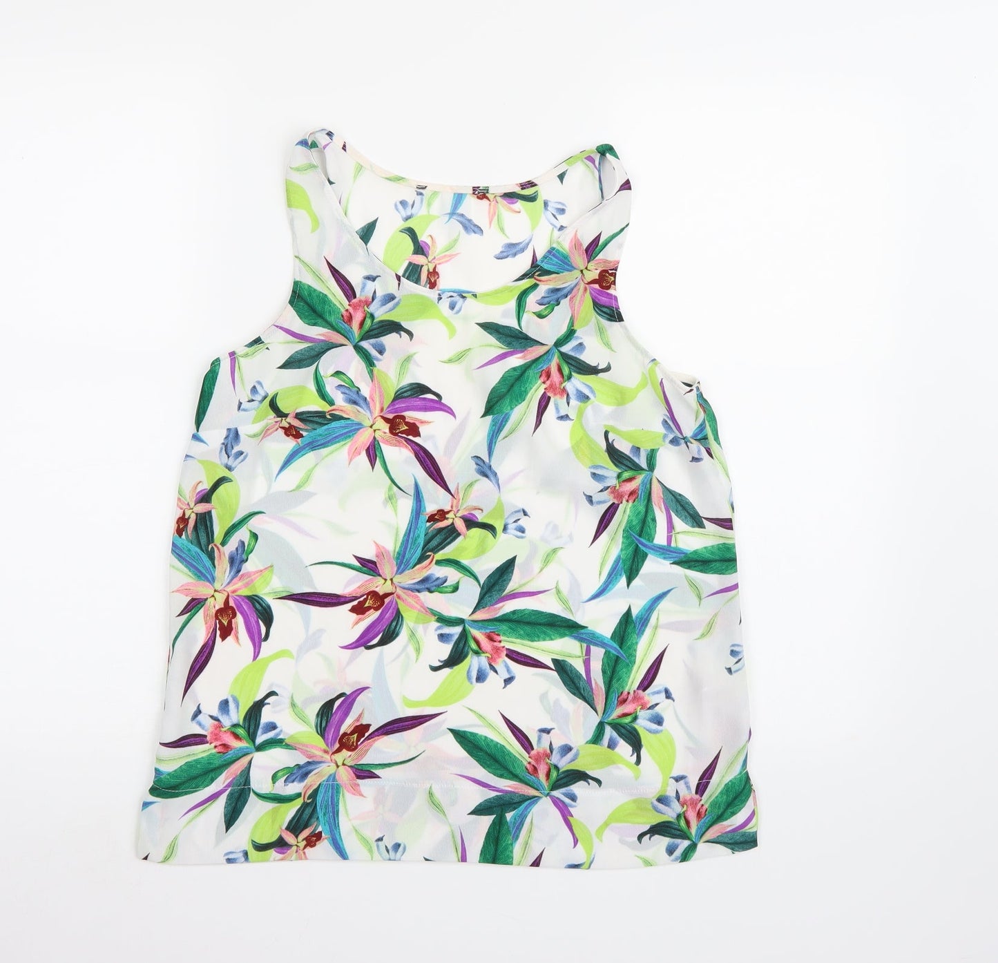 Primark Womens White Floral Chiffon Camisole Tank Size 8