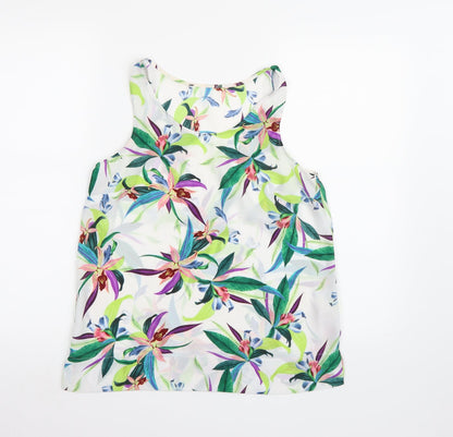 Primark Womens White Floral Chiffon Camisole Tank Size 8