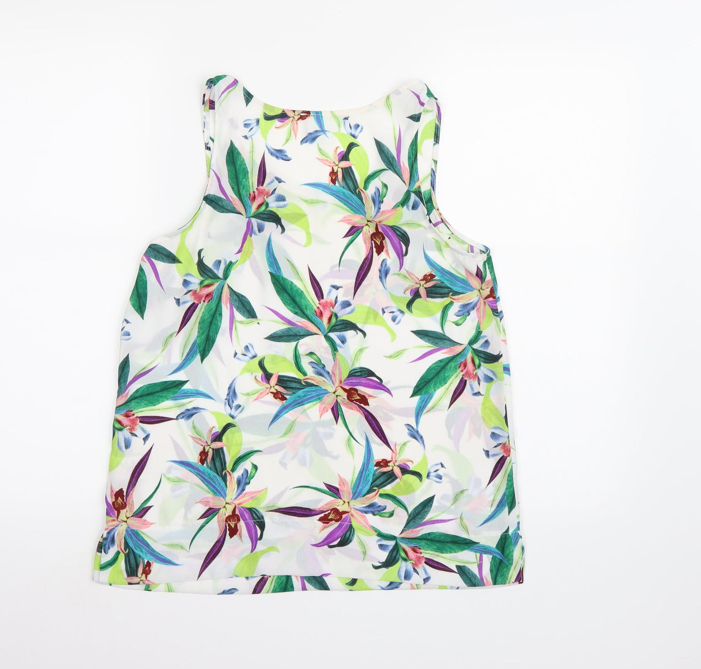 Primark Womens White Floral Chiffon Camisole Tank Size 8