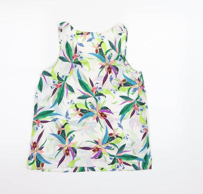Primark Womens White Floral Chiffon Camisole Tank Size 8