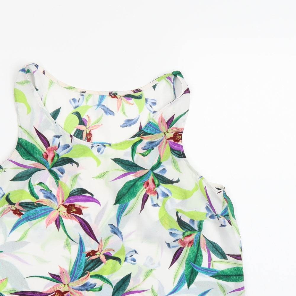 Primark Womens White Floral Chiffon Camisole Tank Size 8