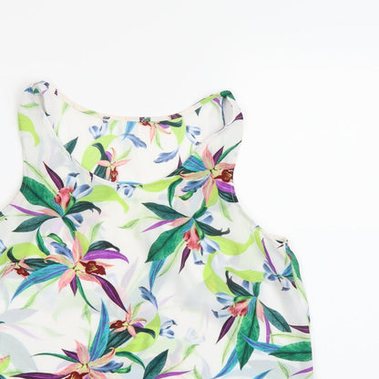 Primark Womens White Floral Chiffon Camisole Tank Size 8