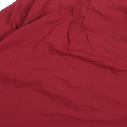 Mens UK Size 16 CITY CLASSIC Red  Button-Up Long Sleeve Casual Shirt