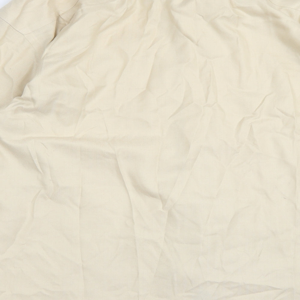 Mens UK Size 17 Joseph & Feiss Beige  Button-Up Long Sleeve Casual Shirt