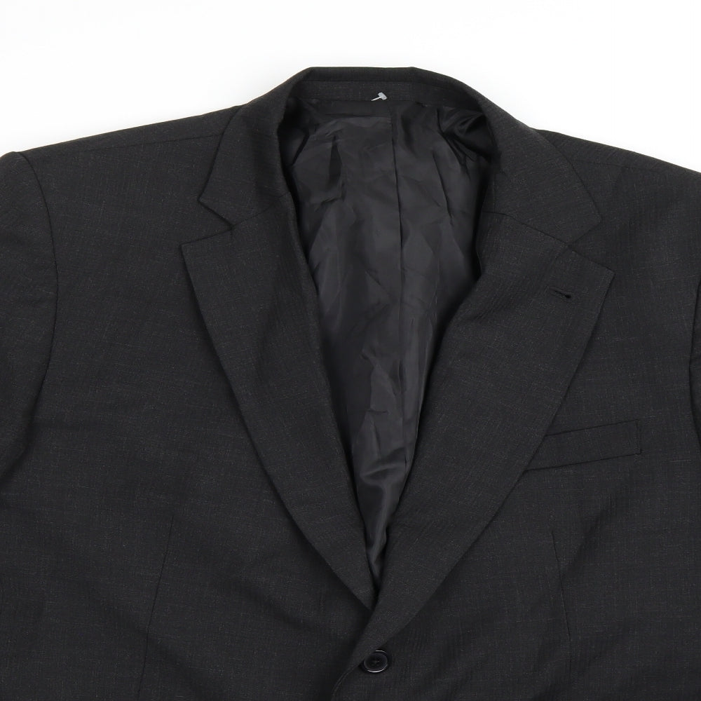 Jermyn Street Mens Grey  Rayon Jacket Suit Jacket Size 46