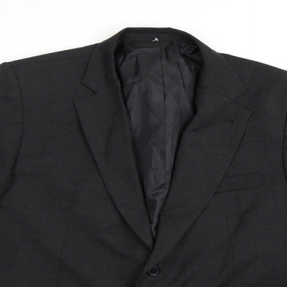 Jermyn Street Mens Grey  Rayon Jacket Suit Jacket Size 46
