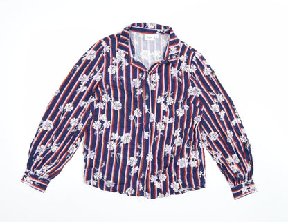 Womens UK Size S Saint Tropez Blue Basic Button-Up