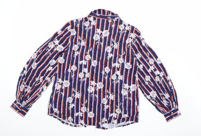 Womens UK Size S Saint Tropez Blue Basic Button-Up