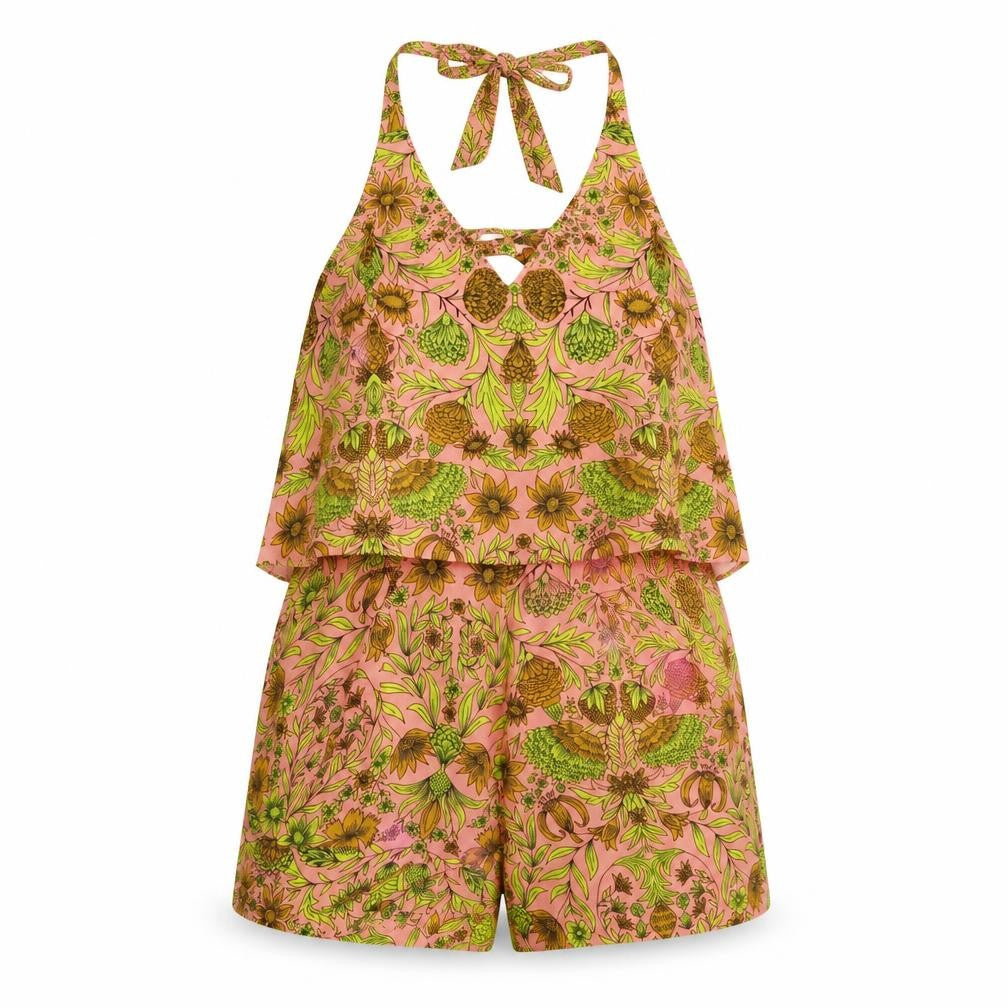 Womens UK Size 10 H&M One-Piece Pink Playsuit