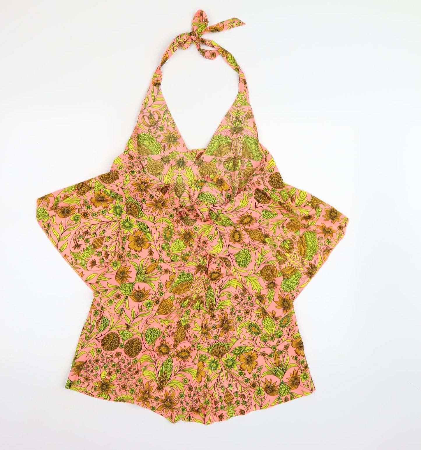 H&M Womens Pink Floral Chiffon Playsuit One-Piece Size 10 L3 in