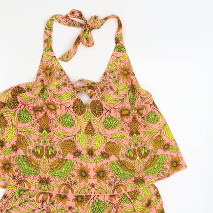 H&M Womens Pink Floral Chiffon Playsuit One-Piece Size 10 L3 in