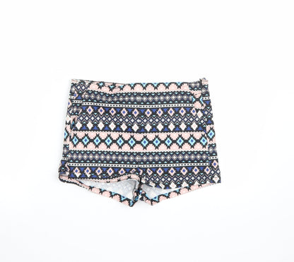 H&M Womens Multicoloured Geometric  Cut-Off Shorts Size 12