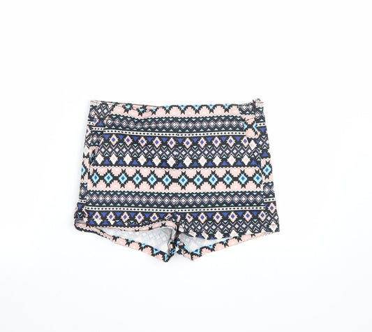 H&M Womens Multicoloured Geometric  Cut-Off Shorts Size 12