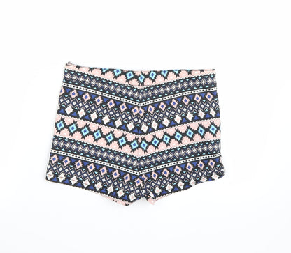 H&M Womens Multicoloured Geometric  Cut-Off Shorts Size 12