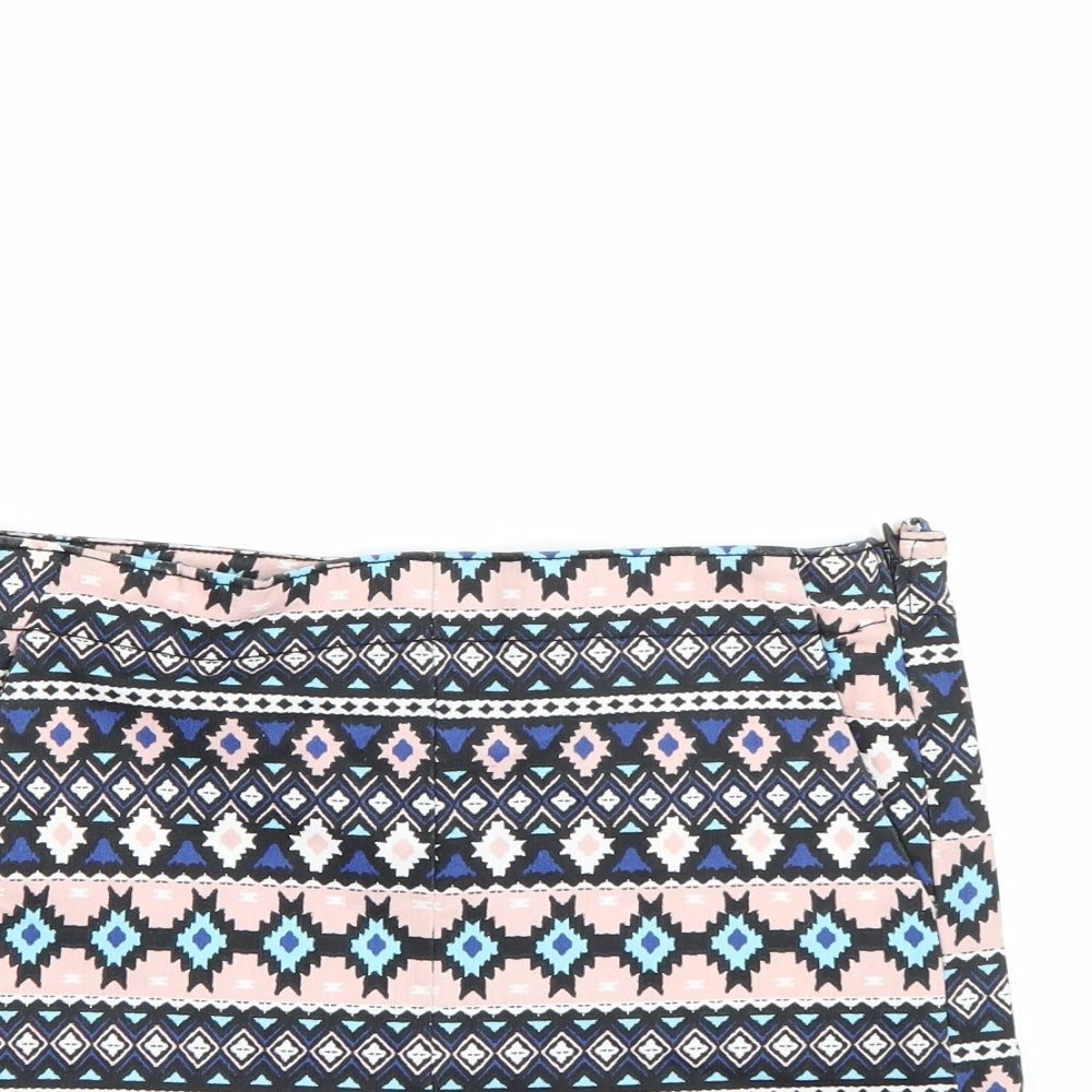 H&M Womens Multicoloured Geometric  Cut-Off Shorts Size 12