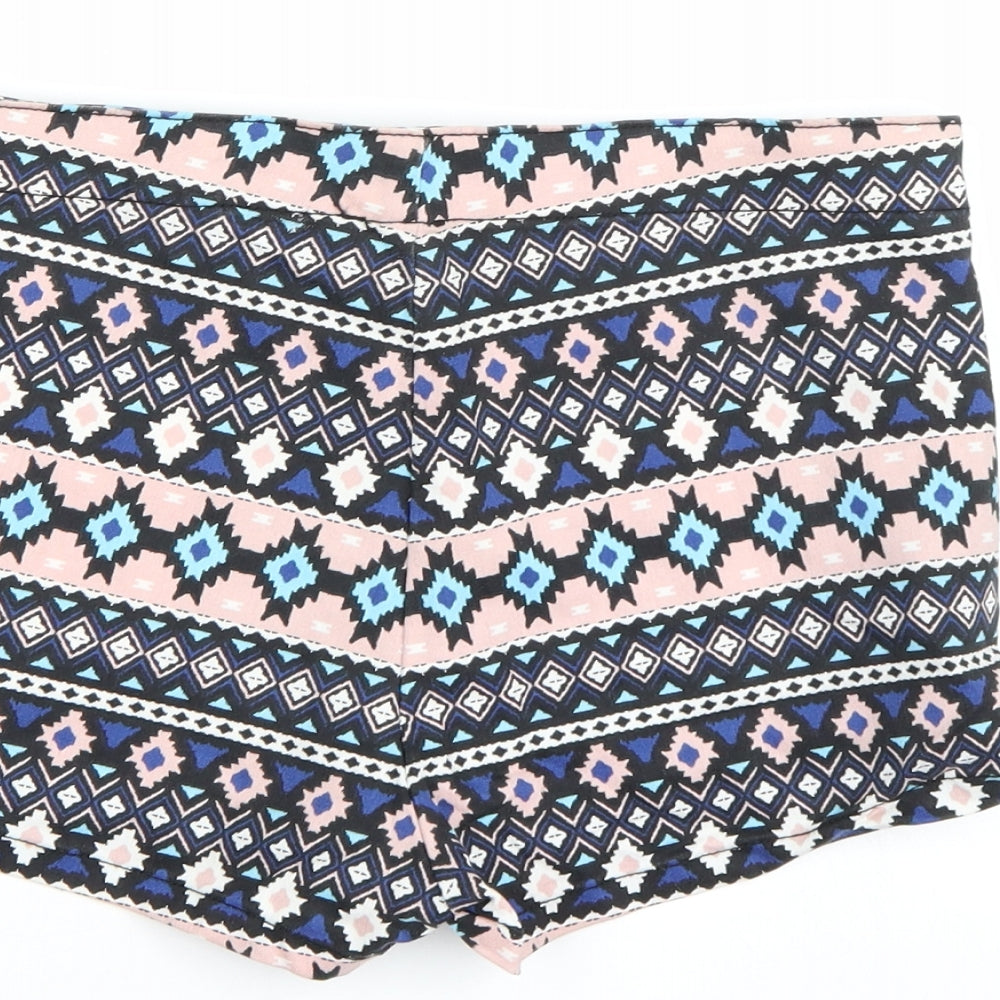 H&M Womens Multicoloured Geometric  Cut-Off Shorts Size 12