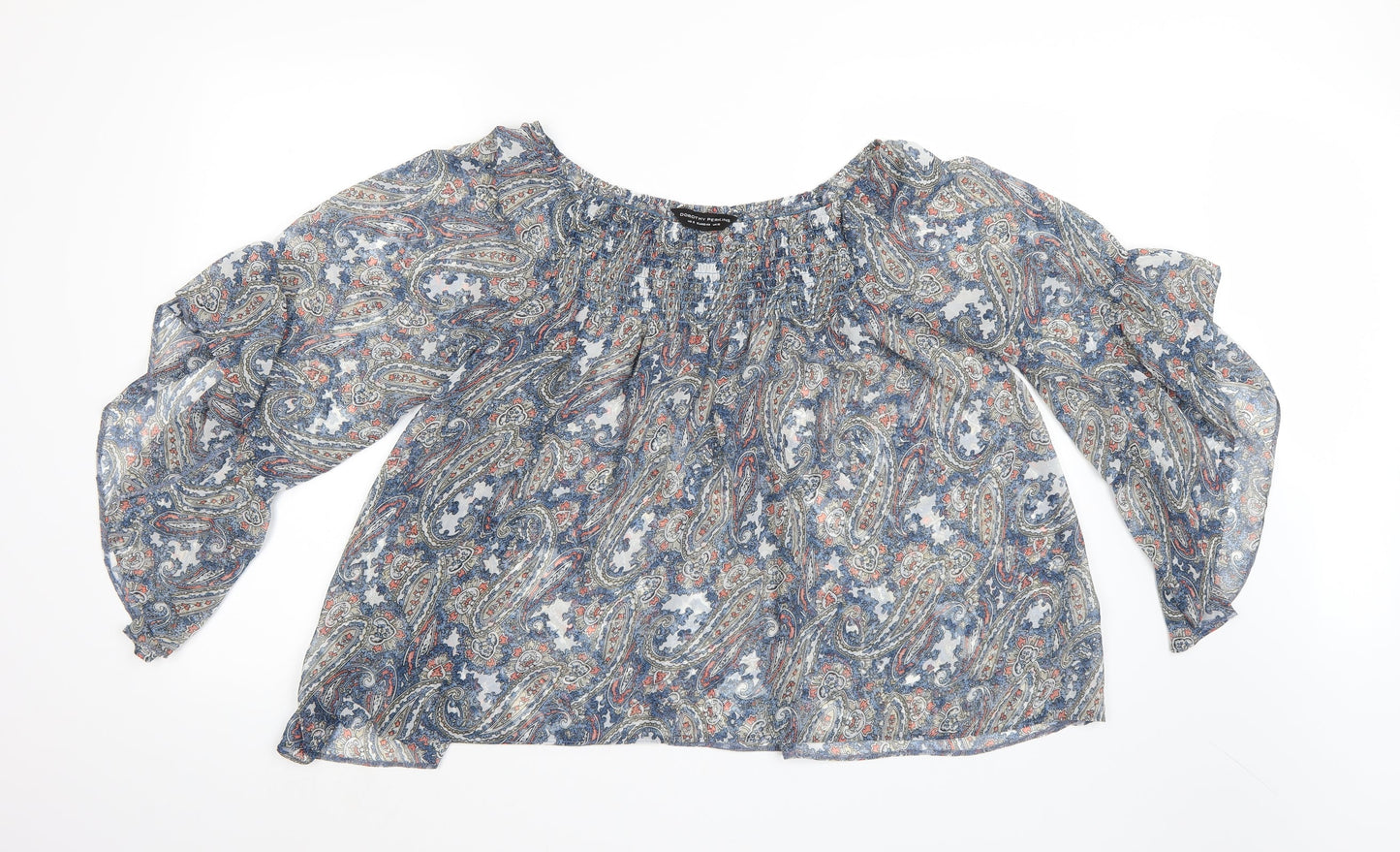 Womens UK Size 12 Dorothy Perkins Blue Basic Blouse