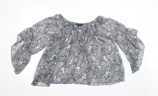 Womens UK Size 12 Dorothy Perkins Blue Basic Blouse