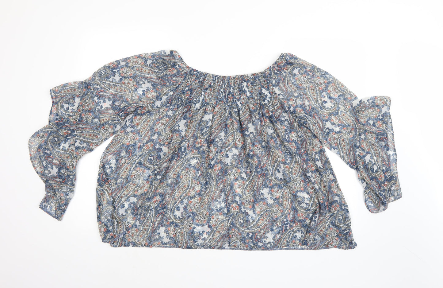 Womens UK Size 12 Dorothy Perkins Blue Basic Blouse