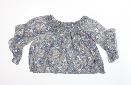 Womens UK Size 12 Dorothy Perkins Blue Basic Blouse