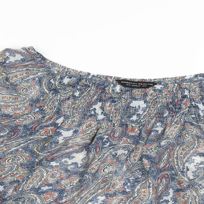 Womens UK Size 12 Dorothy Perkins Blue Basic Blouse