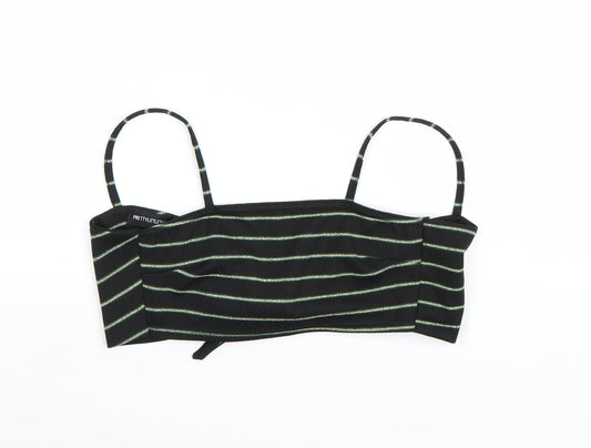 PRETTYLITTLETHING Womens Black Striped  Cropped Tank Size 6