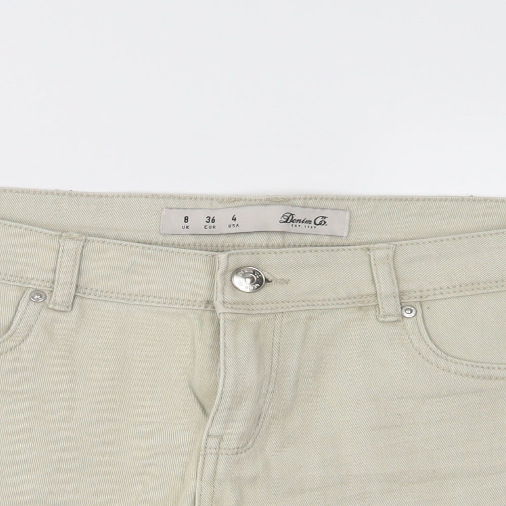 DenimCo Womens Ivory   Hot Pants Shorts Size 8