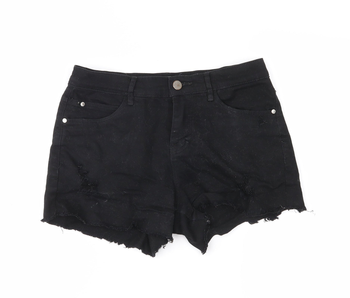 Yishion Womens Black   Hot Pants Shorts Size 24 in - distressed