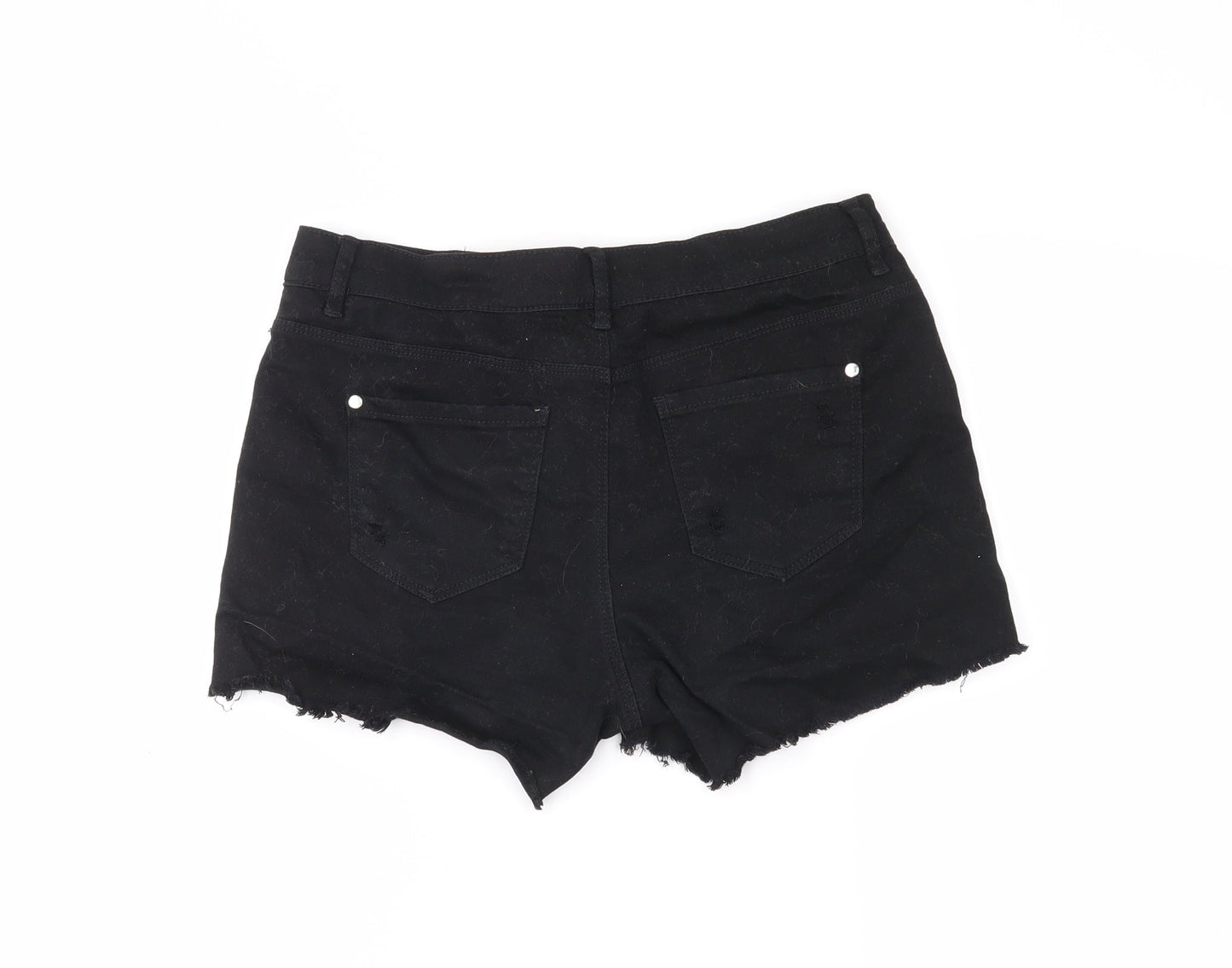 Yishion Womens Black   Hot Pants Shorts Size 24 in - distressed