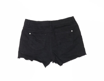 Yishion Womens Black   Hot Pants Shorts Size 24 in - distressed