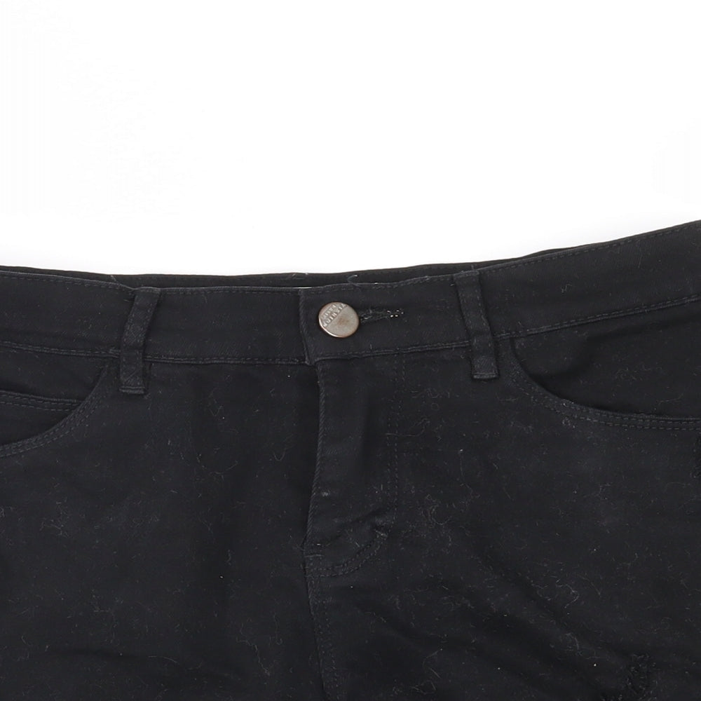 Yishion Womens Black   Hot Pants Shorts Size 24 in - distressed