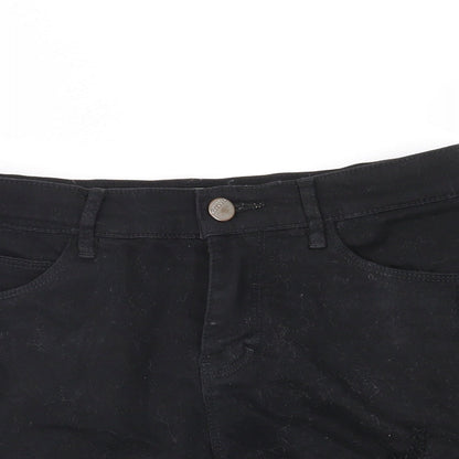 Yishion Womens Black   Hot Pants Shorts Size 24 in - distressed