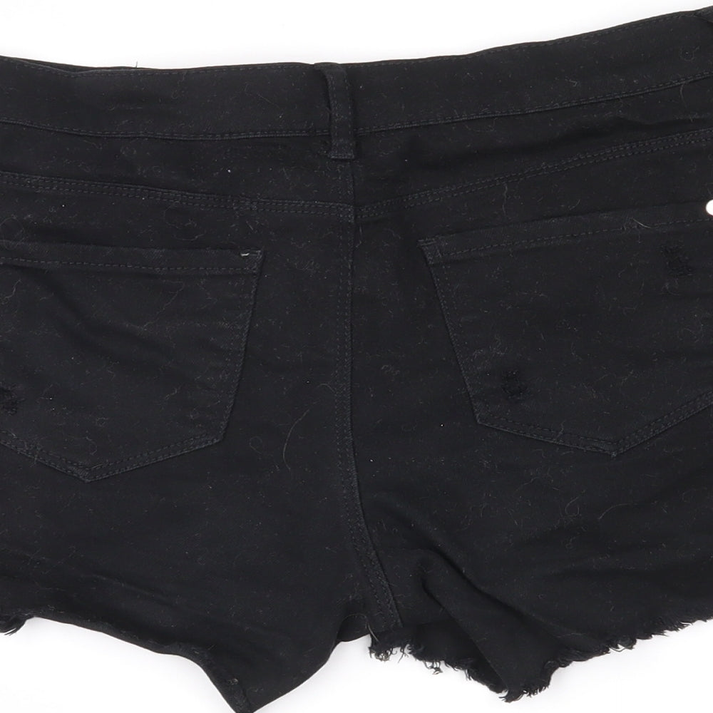 Yishion Womens Black   Hot Pants Shorts Size 24 in - distressed
