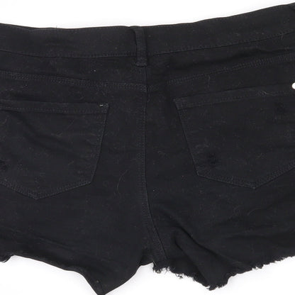 Yishion Womens Black   Hot Pants Shorts Size 24 in - distressed