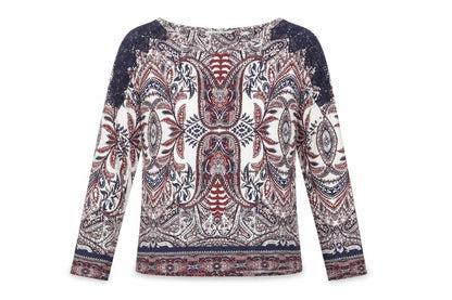 Indigo Womens White Floral  Basic Blouse Size 10