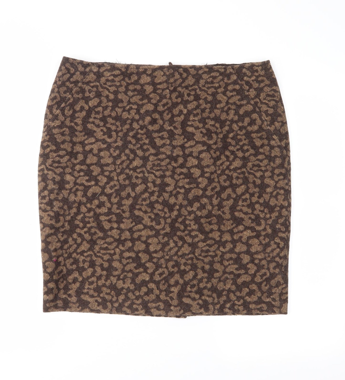 Per Una Womens Brown Animal Print  Straight & Pencil Skirt Size 14