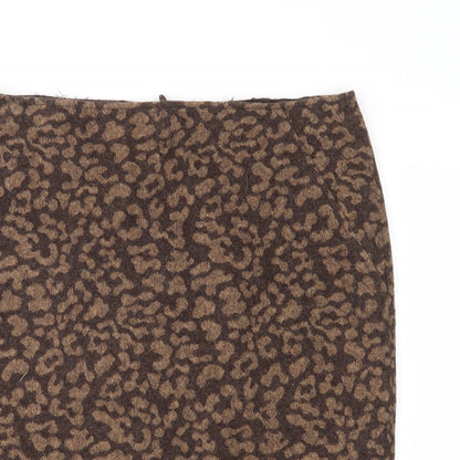 Per Una Womens Brown Animal Print  Straight & Pencil Skirt Size 14