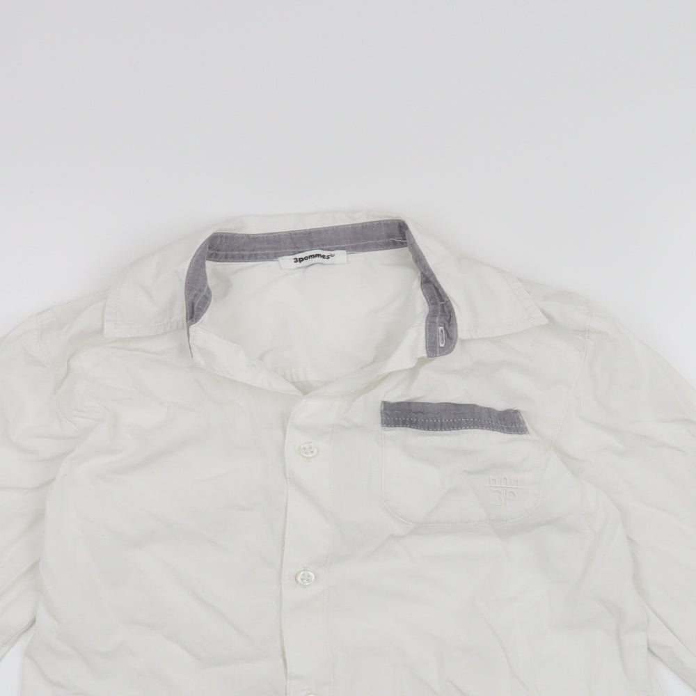 3pommes Boys White   Basic Button-Up Size 10 Years