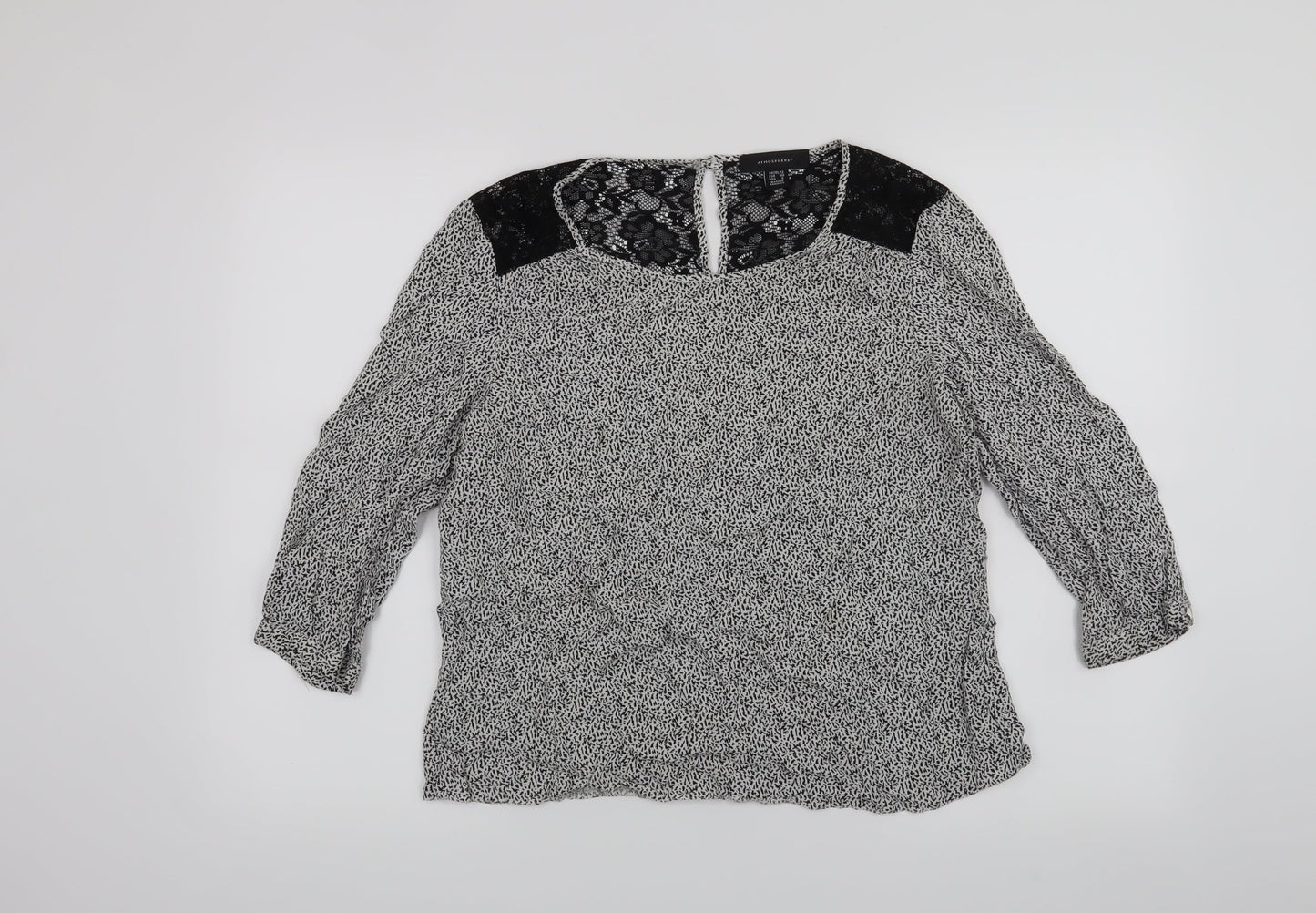 Womens UK Size 12 Atmosphere Black Basic Blouse