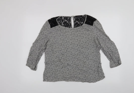 Womens UK Size 12 Atmosphere Black Basic Blouse