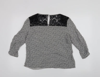 Womens UK Size 12 Atmosphere Black Basic Blouse
