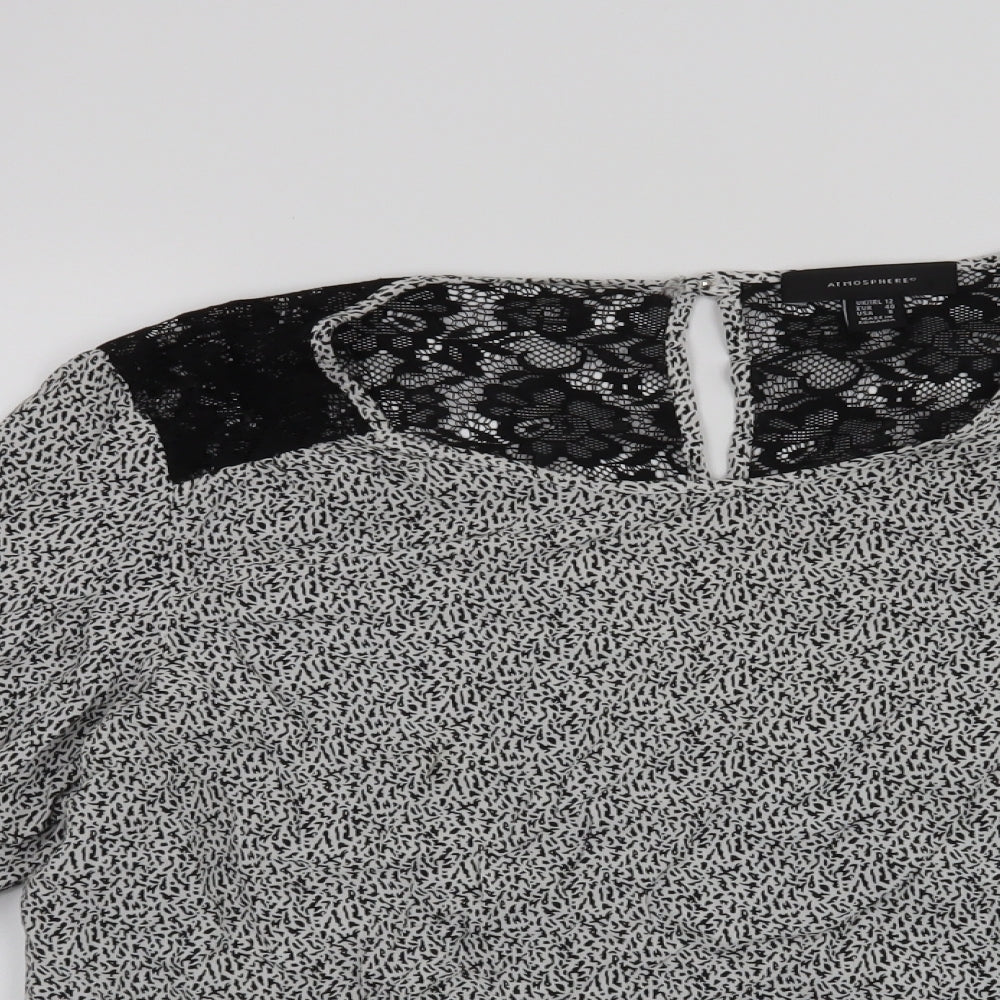 Womens UK Size 12 Atmosphere Black Basic Blouse