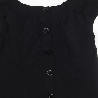 Womens UK Size S River Island Black Basic Blouse