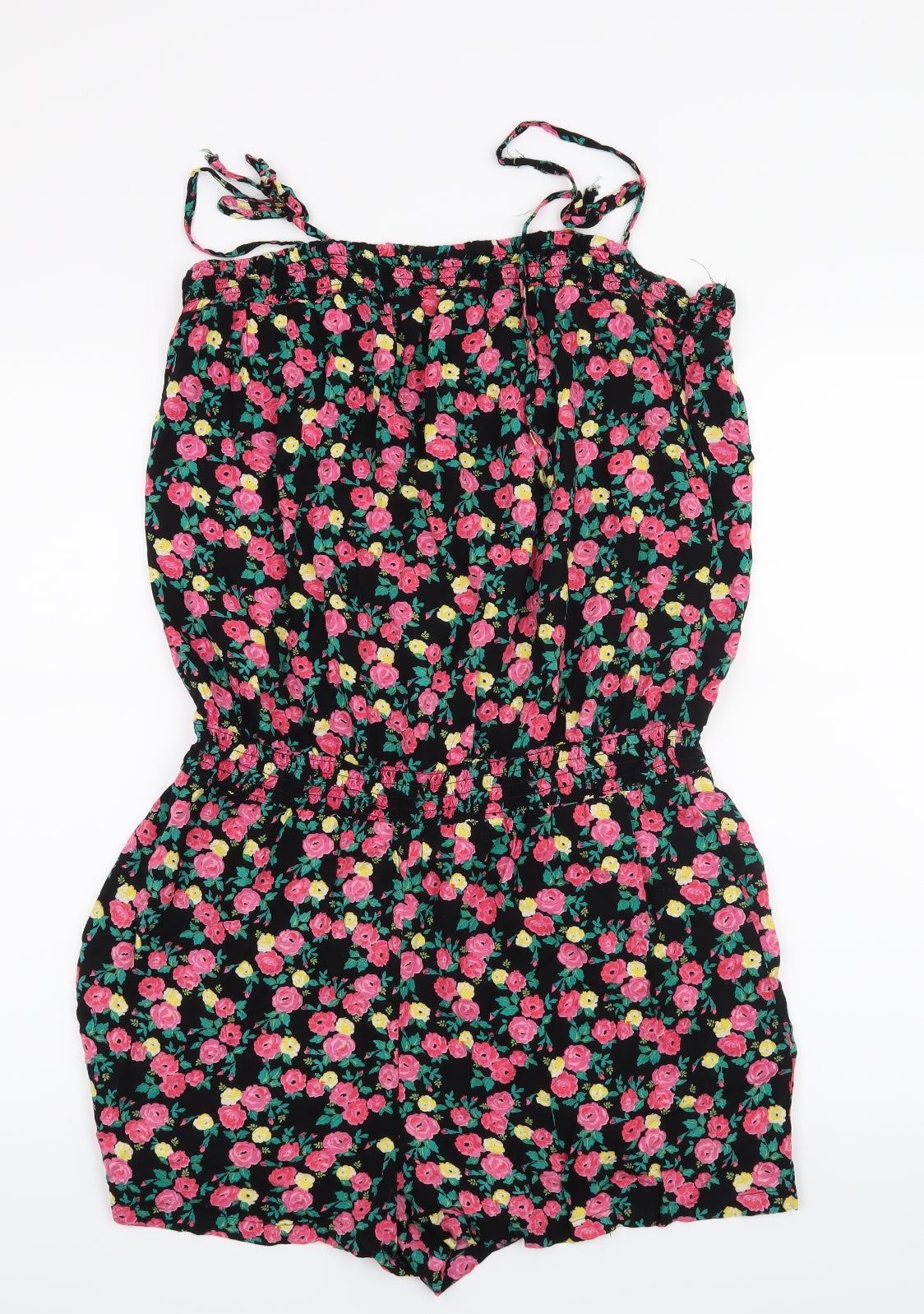 George Womens Black Geometric  Romper One-Piece Size L