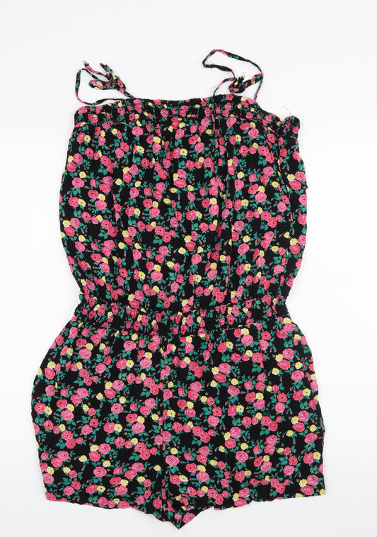 George Womens Black Geometric  Romper One-Piece Size L