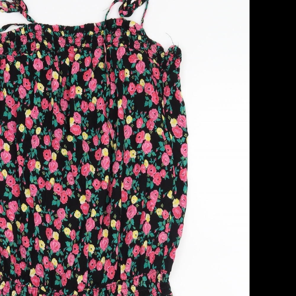 George Womens Black Geometric  Romper One-Piece Size L