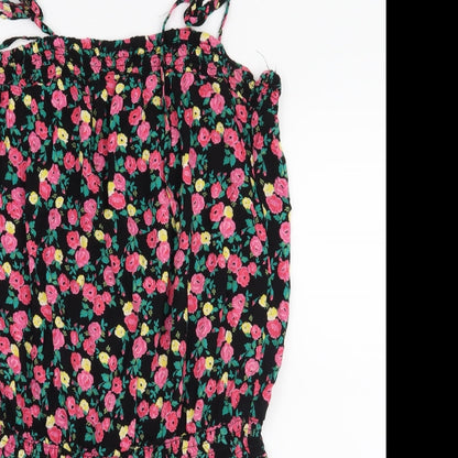 George Womens Black Geometric  Romper One-Piece Size L