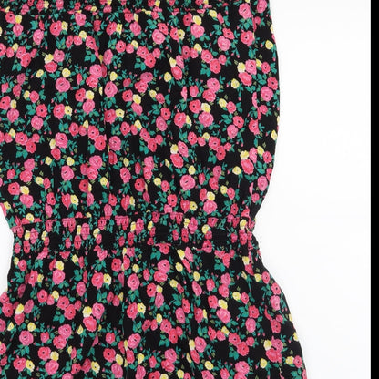 George Womens Black Geometric  Romper One-Piece Size L