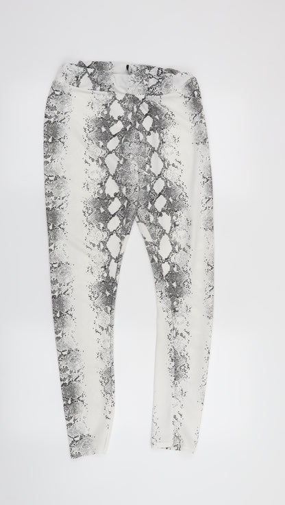 PARISIAN Womens White Animal Print  Jegging Leggings Size 12 L25 in